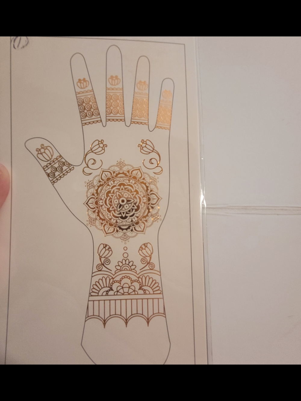 METALLIC HENNA TATTOO'S -RIGHT & LEFT HAND ART ECLOSED- FREE SHIPPING